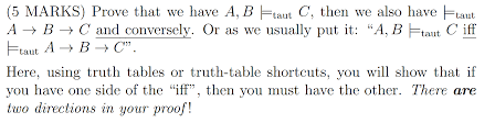 Solved Prove That We Have A B Taut C Then We Also Hav Chegg Com