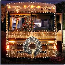 From the amusements collection retro style camper trailer features an animated, lighted wintry christmas musical led christmas happy camper. Camper Lights