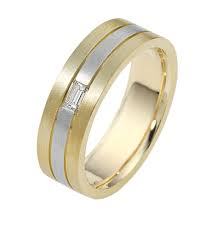 14kt Gold Two Tone Comfort Fit Men S Wedding Band With 0 150ct S 1 308 00 Mens Wedding Bands Rings For Men Fine Jewelry