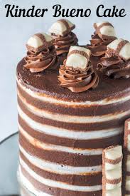 Kinder Bueno Cake Tastes Just Like The Candy Bar With White Chocolate Mousse Filling Cake Kinderbueno Chocolate Layercak Kinder Bueno Cake Bueno Cake Cake
