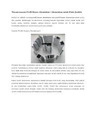 Kusen upvc biasanya dibeli dengan sistem pemesanan di awal. Macam2 Profil Kusen Aluminium Untuk Pintu Jendela Pdf