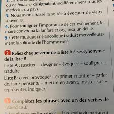 Le verbe (du latin verbum : Bonjour Quelqun Peut M Aider Pour Merci D Avance Reliez Chaque Verbe De La Liste A A Ses Nosdevoirs Fr