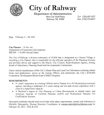 Many companies only accept resumes in electronic format, but don't always give instructions for how to submit items such as work samples, references or cover letters. City Of Rahway Employmentopportunity City Planner Department Of Community Development All Interested Candidates Should Send Cover Letter With Salary Requirements Resume And References To Michelle Dalesandris Human Resources Coordinator At Resume