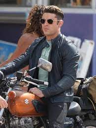 Zac Efron Baywatch Film Matt Brody Leather Jacket Zac Efron Zac Efron Baywatch Baywatch