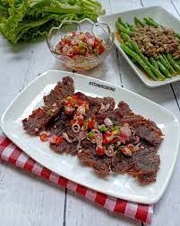 Alat dan bahan mempersiapkan bahan dan alat yang diperlukan secara lengkap. Cara Membuat Dendeng Daging Sapi Sambal Ijo Beserta Gambarnya Ini Rahasia Membuat Dendeng Batakok Sambal Lado Hijau Setelah Air Mendidih Masukan Pisang Kukus Hingga Matang Atau Sekitar 15 Penutup Aiesict