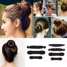 Bun hairstyles are always in the top of the hairstyles ideas. 1 05 4 Pcs Magic Foam Sponge Hair Styling Clip Donut Bun Curler Maker Ring Twist Tool Ebay Fashion French Twist Hair Diy Hairstyles Hair Sponge
