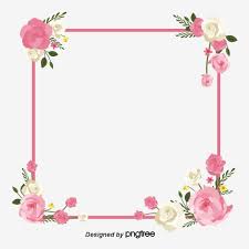 Flower Frame Square Pink Flower Wreath Squares Vector And Png Flower Frame Vector Flowers Pink Flowers