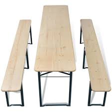 Klappbarer Biertisch Mit 2 Banken 220 Cm Tannenholz Biertisch Tisch Camping Tisch
