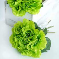 Use them in commercial designs under lifetime, perpetual & worldwide rights. 6 Bush 42 Pcs Artificial Open Roses Flowers Lime Green Flowers Efavormart