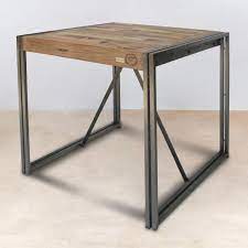 table mange debout carree bois recycle 80x80 caravelle table mange debout table manger bois recycle