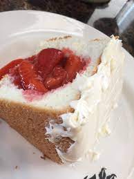 Trusted super moist™ angel food cake mix recipes from betty crocker. Homemade Betty Crocker Angel Food Cake With Cream Cheese Frosting And Filled With Strawberry Sauce Food