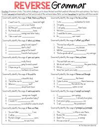 Free Reverse Grammar Worksheet Teaching Grammar Grammar Worksheets Grammar Activities