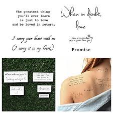 I carry your heart with me (i carry it in my heart) i am never without it (anywhere i go you go, my dear; Love Quotes Temporary Tattoo Pack Set Of 10 Amazon In Beauty