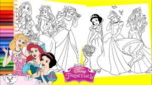 Children especially love watching these films, and they also want disney characters on their dinner plates. Coloring Princess Snow White Cinderella Rapunzel Aurora Ariel Disney Coloring Book Youtube