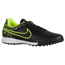 Black Nike Leather Shoes Nike Tiempo Genio Leather Tf Men S Soccer Shoes Black Black Volt Sku 31284007 Nike Leather Latest Nike Shoes Black Nikes
