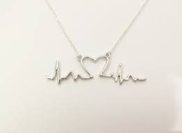 Electrocardiogram Ekg Rhythm Heart Beat Necklace Heartbeat Necklace Medical Gifts Gift Necklace