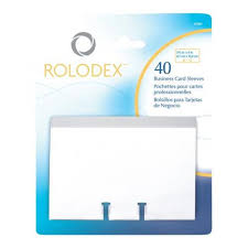 Capacity 50 2 1/4 x 4 cards, metal/black. Rolodex Business Card Sleeves 67x102mm Clear 67691