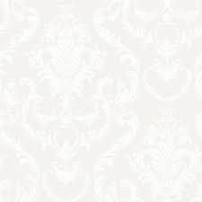 Vintage jewel buckle black white damask ribbon wall decal. Sk Filson Scroll Damask White Wallpaper De41850