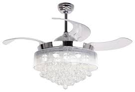 Its fans are typically more modern and on the higher end of the price spectrum. Modern Led Crystal Ceiling Fans With Foldable Blades Contemporary Ceiling Fans By Flint Garden Inc Houzz