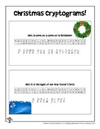 In any type of standard cryptogram puzzle, one letter of the alphabet is substituted with another letter. Christmas Carols Cryptogram Game Answer Key Woo Jr Kids Activities