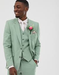 Taille bébé, garçon et ado et plus de 15 couleurs: Asos Design Veste De Costume De Mariage Slim Vert Sauge Asos