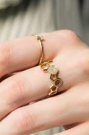 1 8 Ctw Round Diamond Honeycomb Cocktail Ring In 14k Yellow Gold Mdr170075 Rose Gold Engagement Ring Vintage Black Diamond Wedding Bands Rose Gold Black Diamond