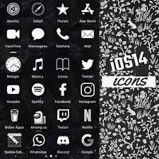 After seeing the mockup for this black & white ios home screen all over twitter, we knew that we had to buy it. Ios 14 Black And White Icons Png Icon Black And White Instagram N