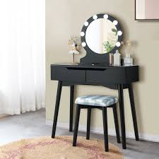 Mirrored headboard brightens up your bedroom and makes it look more spacious. Dressing Table And Stool With Led Vanity Round Mirror Bedroom Furniture Sets Furniture Sets Furniture Costway