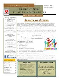 cha quarterly newsletter  housing