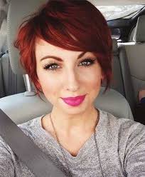 Red short hairstyle with spiky hair, ariel rocks this pixie look! 20 Best Red Pixie Hair