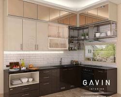 Gambar Dapur cantik sederhana dengan cermin