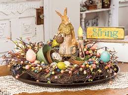 Set Up A Sweet Spring Centerpiece On A Table Or A Kitchen Island Spring Easter Decor Easter Centerpieces Easter Arrangement