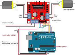 Schematic Diagram Of L298n Module Arduino Arduino Projects Circuit Projects