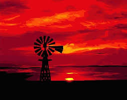 This is a very easy acrylic painting for an absolute beginner. Windmill Sunset Silhouette Landscape Paint By Number Numeral Paint