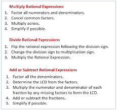 Multiply Divide Add Subtract Rational Expressions Solutions Examples Videos Activities