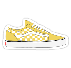 Black And Gold Checkered Vans Yellow Checkered Vans Old Skool Shoes Stickers By Josie Grace Redbubble Vans Stickers Yellow Vans Iphone Case Stickers