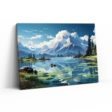 Tablou Canvas- Mountain Illustration – The Print Studio