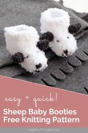 Knit a pair of cuddly socks for baby. Sheep Baby Booties Knitting Pattern Handy Little Me
