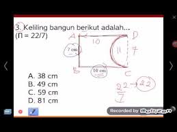 Jadi luas bangun datar trapesium = 120cm persegi dan keliling 48cm. Keliling 6c Bangun Gabungan Lingkaran Persegi Panjang Youtube