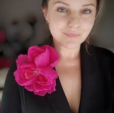 Organza Flower Pin Pink