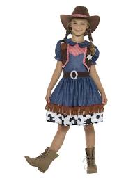 48 Blue And Brown Texan Cowgirl Child Halloween Costume Medium In 2020 Cowgirl Costume Cowgirl Fancy Dress Cowgirl Costume Kids