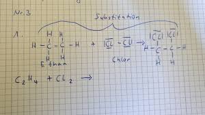 Aber stimmt dir rechte zeichnung nicht auch? 1 2 Dichlorethan Reaktionsgleichung Schule Chemie Strukturformel