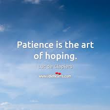 Patience Is The Art Of Hoping Idlehearts