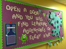 • spark bright ideas with glow art! Monsters Inc Adventure Bulletin Board New Semester Ra Monster Theme Classroom Disney Themed Classroom Disney Classroom