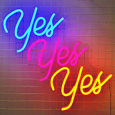 Yes Yes Yes - LED Neon Sign - Blue - Pink - Orange – Brite ...