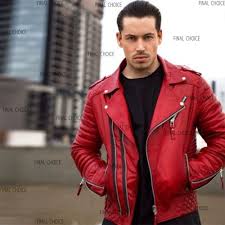 Black And Red Leather Motorcycle Jacket Men S Genuine Lambskin Quilted Motorcycle Slim Fit Biker Leather Jacket Ebay Red Leather Jacket Men Red Jacket Men Leather Jacket Men