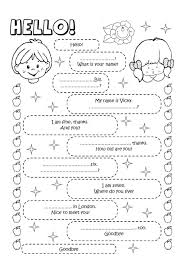 Hello Song Work Sheets English Lessons For Kids English Homework English Worksheets For Kids