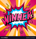 Winner word comic book pop art Royalty Free Vector Image