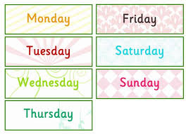 Days Of The Week Labels Classroom Labels Teaching Resources Primary Weather Activities For Kids