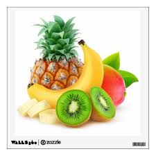 Tropical Fruits Wall Decal Zazzle Com In 2020 Tropical Fruits Wall Decals Fruit
